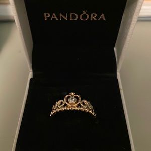 Pandora gold princess tiara ring